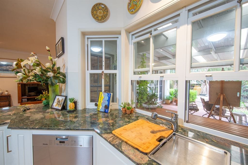 Angled corner of kitchen renovation