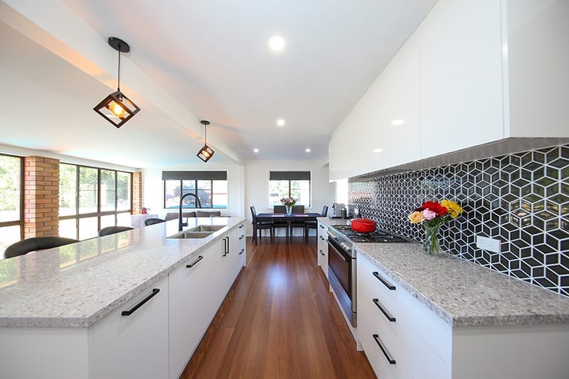 modern kitchen with black accents