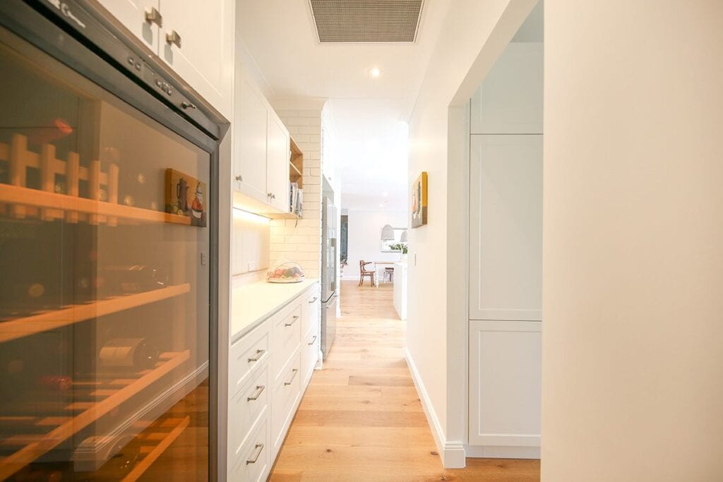 Hamptons Kitchen with Wine Cellar Fridge