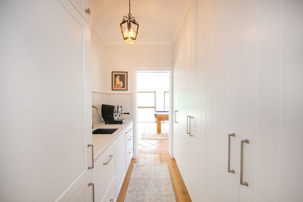 Kitchen Cupboards with hanging light