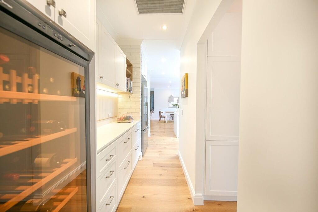 Kitchen Corridor with Wine Fridge