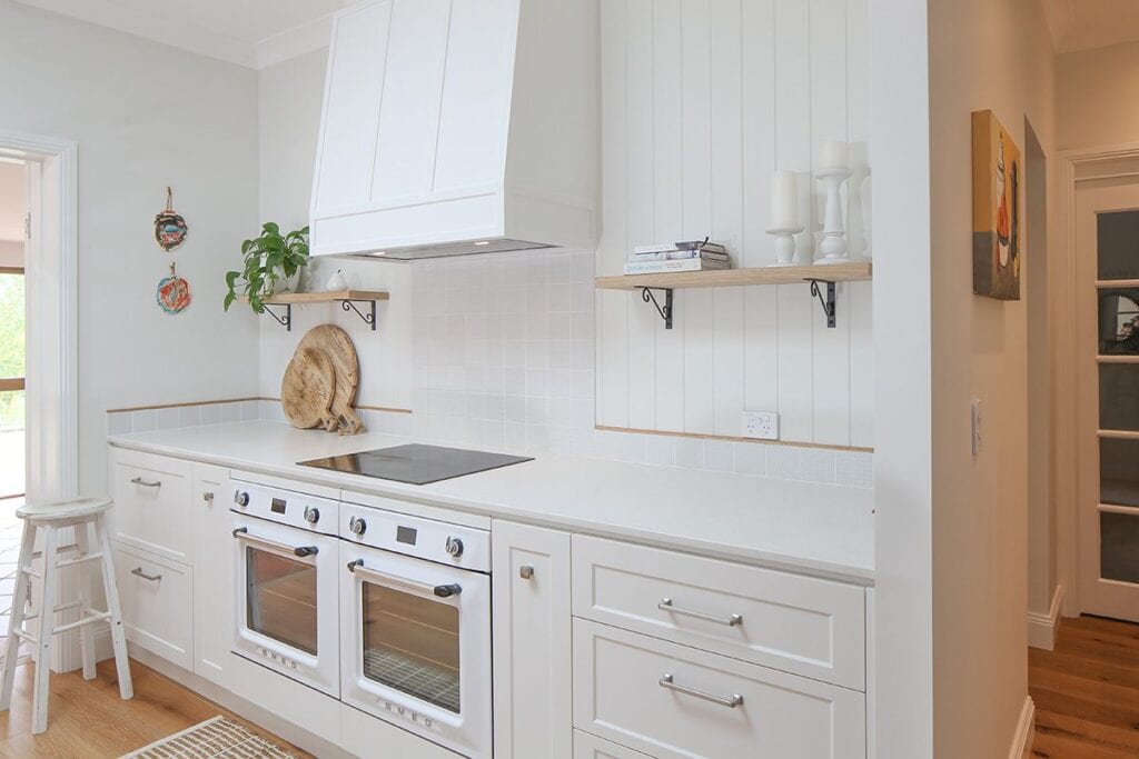 Kitchen Setting with Double White Stove