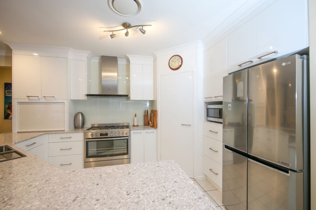 Kitchen Setting with Stainless Steel Two Door Fridge