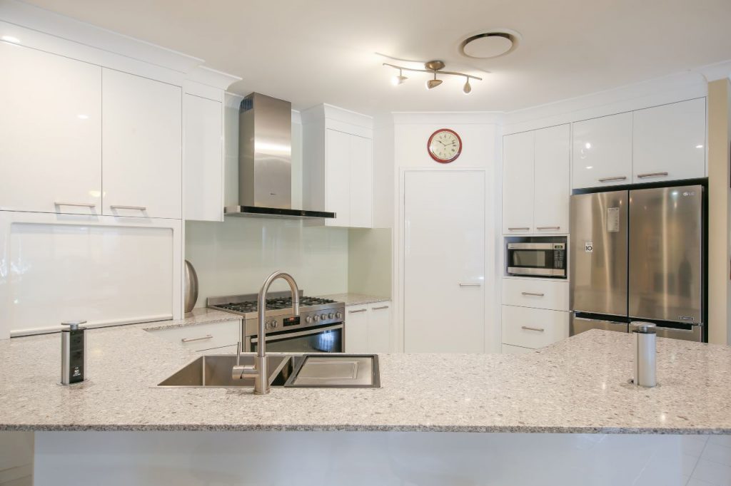 Kitchen Setting With Closed Cabinet Doors